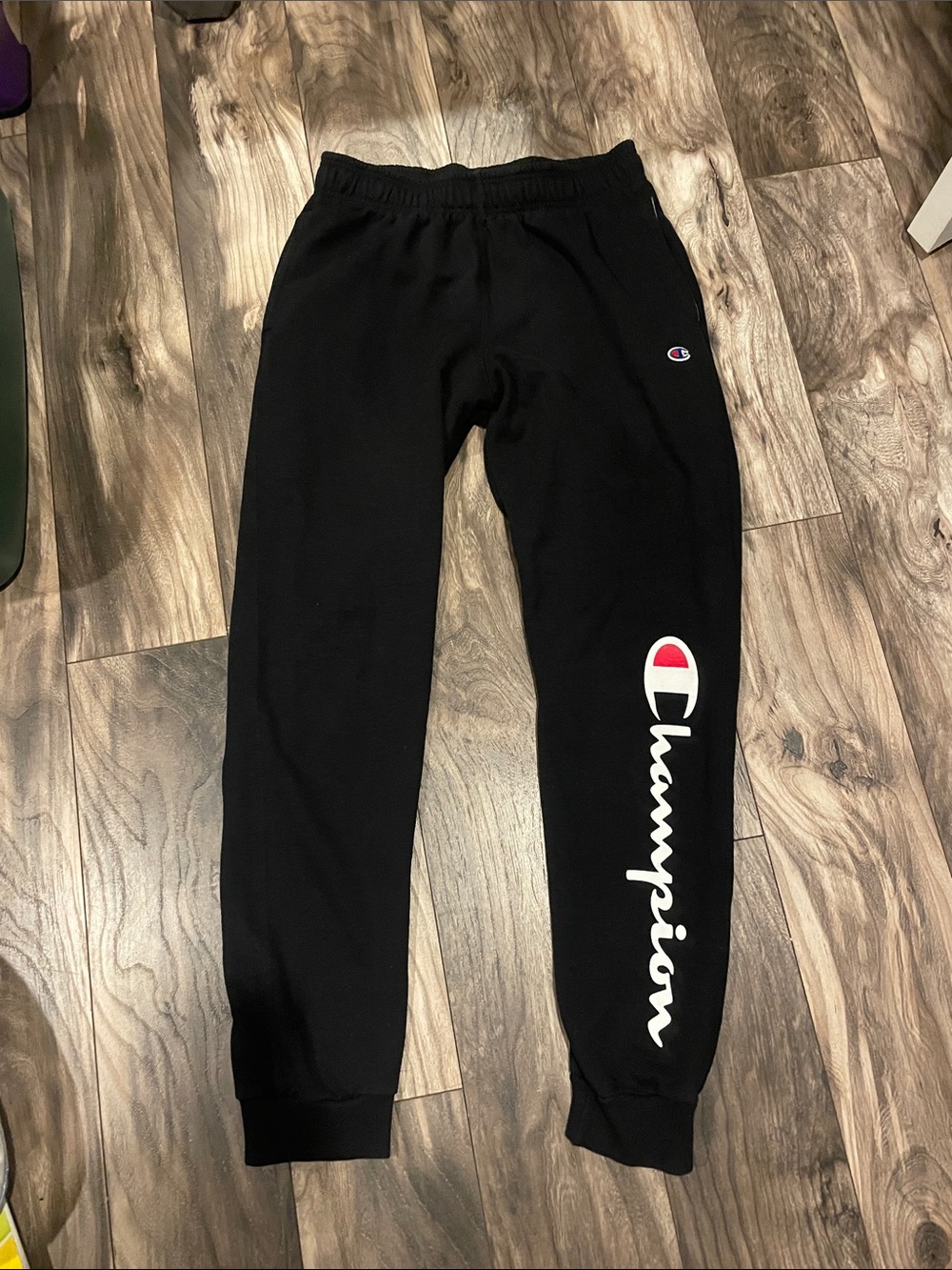 Champion Black Sweat Joggers with Script Logo